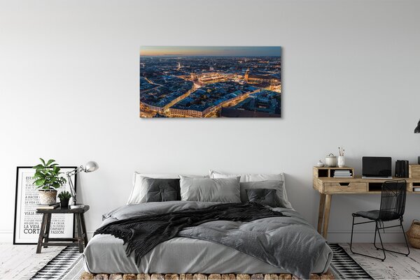 Obraz drukowany na płótnie Nocna Panorama Krakowa