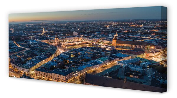 Obraz drukowany na płótnie Nocna Panorama Krakowa