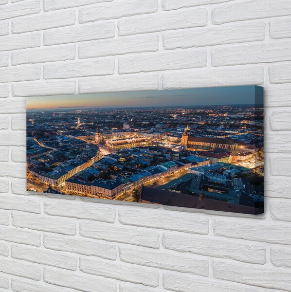 Obraz drukowany na płótnie Nocna Panorama Krakowa