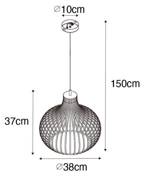 Nowoczesna lampa wisząca czarna 38 cm - Saffira Oswietlenie wewnetrzne