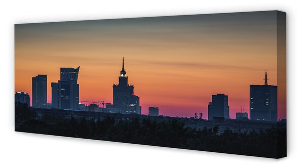 Duży obraz na płótnie Zachód Słońca nad Warszawą
