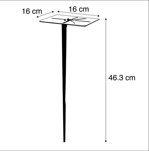 Lampa ogrodowa słupkowa czarna 80 cm z kołkiem gruntowym i przejściem kablowego - Charlois