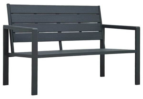 Ławka ogrodowa, 120 cm, szara, hdpe o wyglądzie drewna