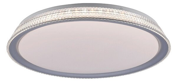 Lampa sufitowa srebrna 51 cm z 3-stopniową regulacją ściemniania LED - Wendy Oswietlenie wewnetrzne