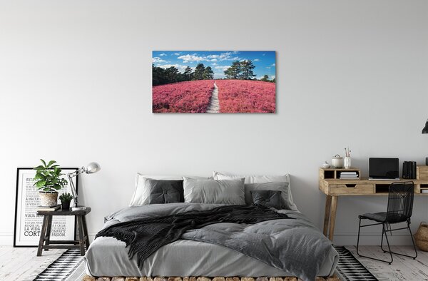 Obraz canvas na ścianę Pole Wrzosów i Las