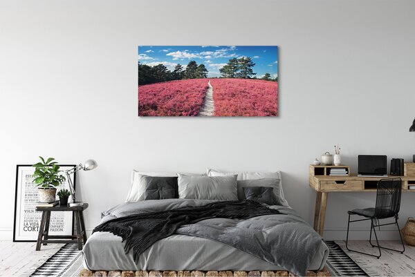 Obraz canvas na ścianę Pole Wrzosów i Las