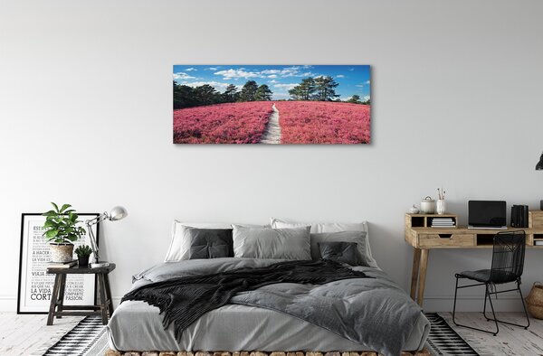 Obraz canvas na ścianę Pole Wrzosów i Las