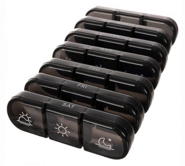 Organizer na leki 7 DAYS 16x12x4,5 cm, czarny