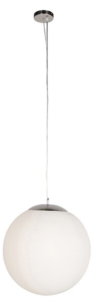 Inteligentna skandynawska lampa wisząca srebrna z opalowym szkłem 50 cm z WiFi A60 - Ball 50