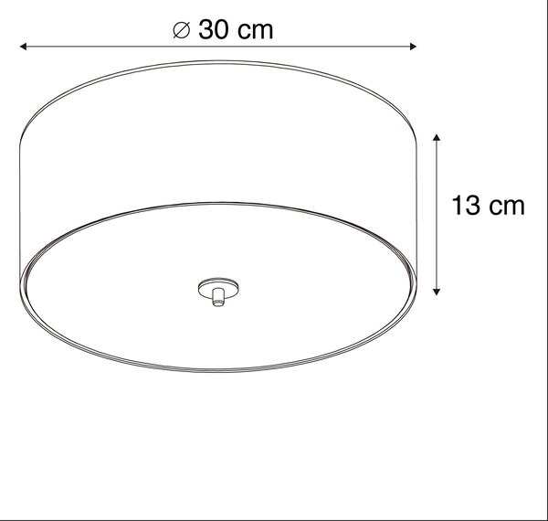 Klasyczny Plafon / Lampy sufitowe szary 30cm - Drum Oswietlenie wewnetrzne