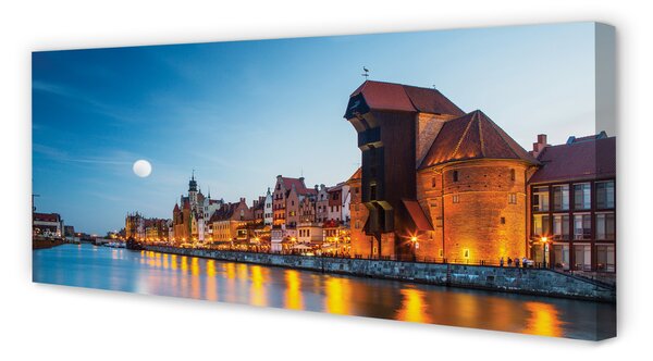 Zdjęcie na płótnie Noc nad Motławą i Starym Miastem