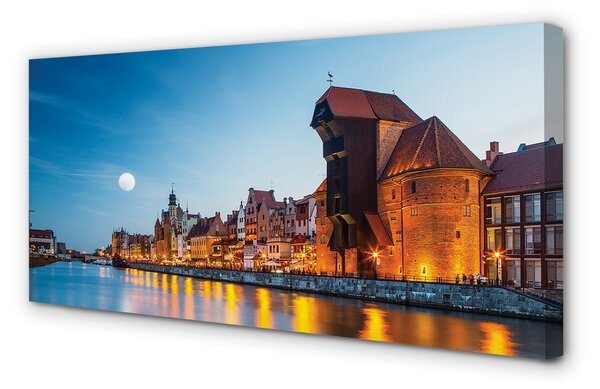 Zdjęcie na płótnie Noc nad Motławą i Starym Miastem