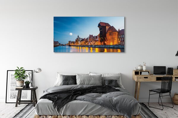 Zdjęcie na płótnie Noc nad Motławą i Starym Miastem