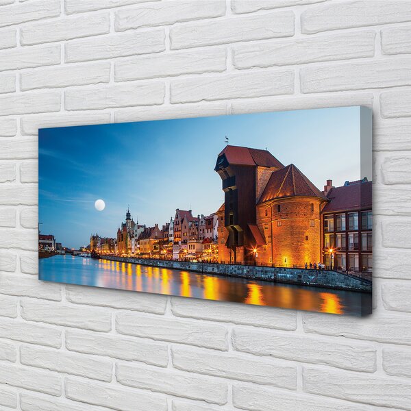 Zdjęcie na płótnie Noc nad Motławą i Starym Miastem
