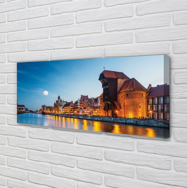 Zdjęcie na płótnie Noc nad Motławą i Starym Miastem
