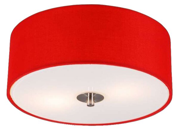 Nowoczesna lampa sufitowa czerwona 30 cm - Drum Oswietlenie wewnetrzne