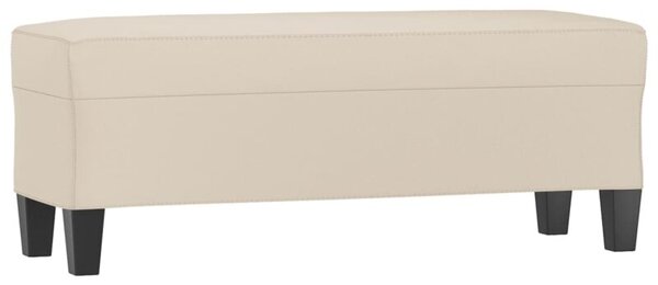 Ławka, kremowa, 100x35x41 cm, obity mikrofibrą