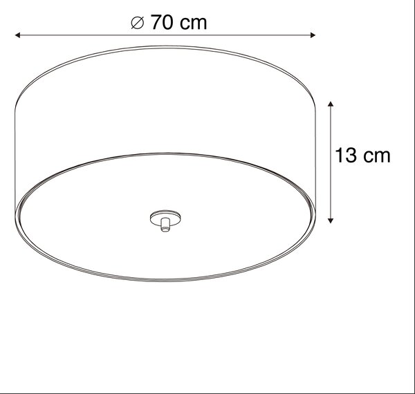Lampa sufitowa wiejska czarna 70 cm - Drum