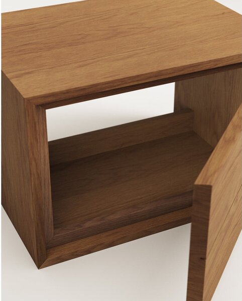 Ciemnobrązowa wisząca szafka pod umywalkę z litego drewna tekowego 60x40 cm Kenta – Kave Home