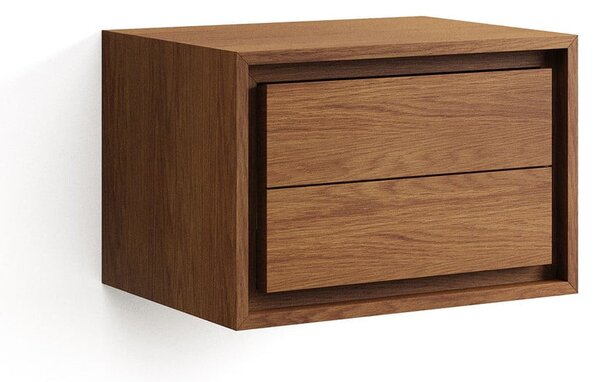 Ciemnobrązowa wisząca szafka pod umywalkę z litego drewna tekowego 60x40 cm Kenta – Kave Home