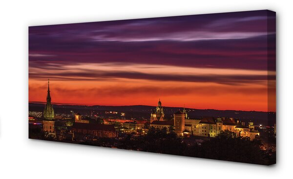 Obraz na płótnie Światła Nocnego Krakowa