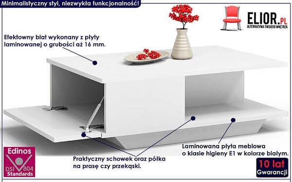 Biała nowoczesna ława ze schowkiem A0-E14