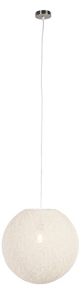 Rustykalna lampa wisząca biała 45 cm - Corda Oswietlenie wewnetrzne