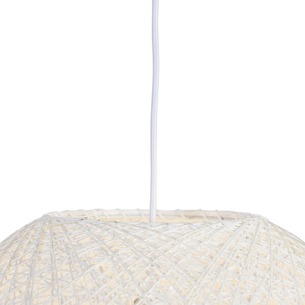 Rustykalna lampa wisząca biała 45 cm - Corda Oswietlenie wewnetrzne