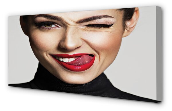 Obraz na płótnie Kobieta czerwone usta