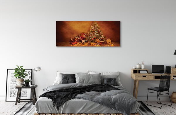 Obraz canvas na ścianę Choinka, Prezenty, Lampki i Dekoracje