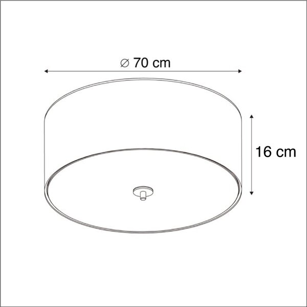 Rustykalna lampa sufitowa biała 70 cm - Drum Jute Oswietlenie wewnetrzne