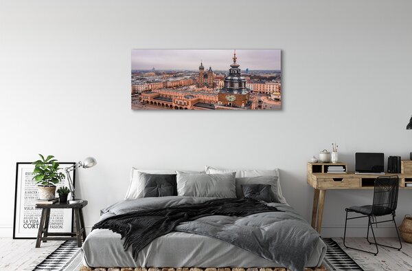 Obraz na płótnie Zimowa Panorama Krakowskich Kościołów
