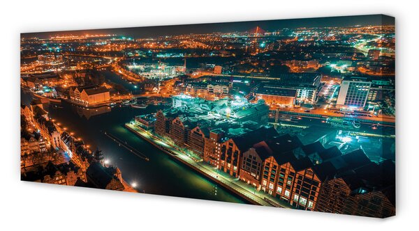 Zdjęcie na płótnie Nocna Panorama nad Motławą