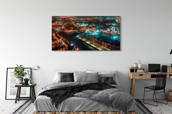 Zdjęcie na płótnie Nocna Panorama nad Motławą