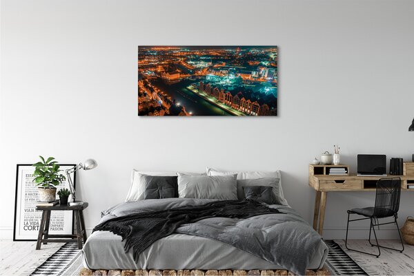 Zdjęcie na płótnie Nocna Panorama nad Motławą