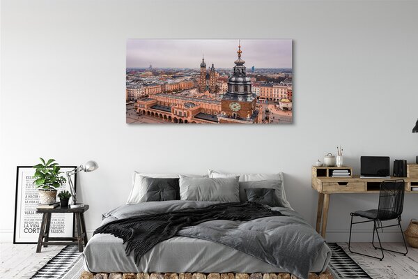 Obraz na płótnie Zimowa Panorama Krakowskich Kościołów