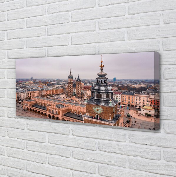 Obraz na płótnie Zimowa Panorama Krakowskich Kościołów