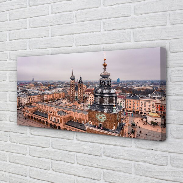 Obraz na płótnie Zimowa Panorama Krakowskich Kościołów
