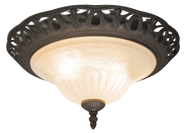 Rustykalna brązowa lampa sufitowa ze szkłem - Elegancka Oswietlenie wewnetrzne