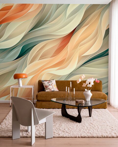Fototapety Hipnotyzujący abstrakcyjny wzór z delikatnymi pastelowymi falami w, Fototapety 3D, Fototapety 3d geometryczna, w01335v1 : Uwalls.pl