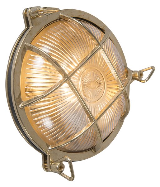 Zewnetrzna Kinkiet/ Plafon / Lampy sufitowe Retro okrągły złoty IP44 - Nautica Oswietlenie zewnetrzne