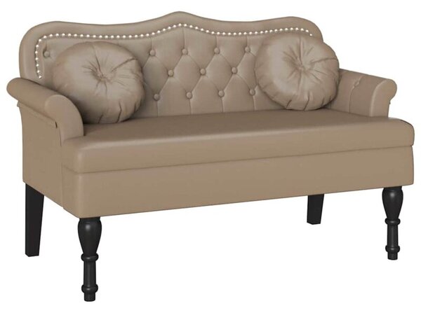 Ławka chesterfield z sztucznej skóry w kolorze cappuccino