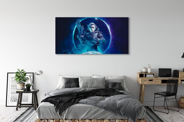 Obraz canvas na ścianę Kobieta na Księżycu