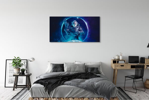 Obraz canvas na ścianę Kobieta na Księżycu