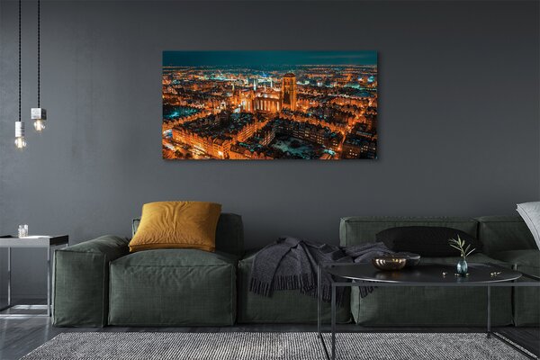 Zdjęcie na płótnie Nocna Panorama Gdańskich Kościołów