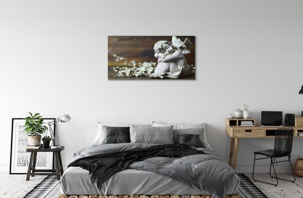 Obraz canvas na ścianę Śpiący Anioł w Kwiatach