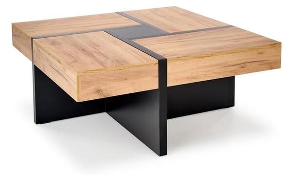 Duża kwadratowa ława z szufladami loft 100 cm | Umeblowana.com