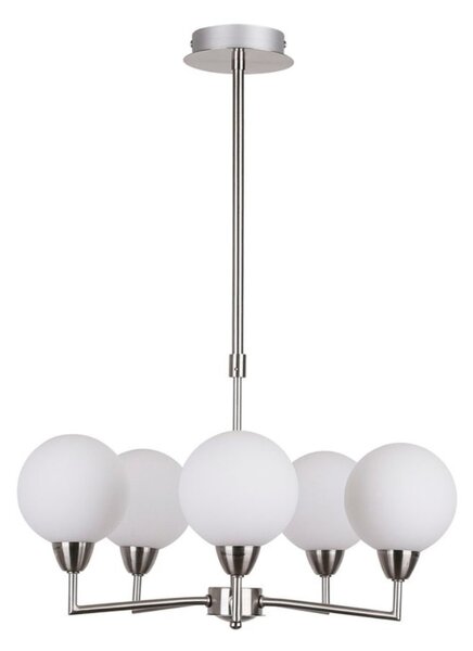 Lampa wisząca LOGOS 5 chrom / białe klosze - Candellux Lighting