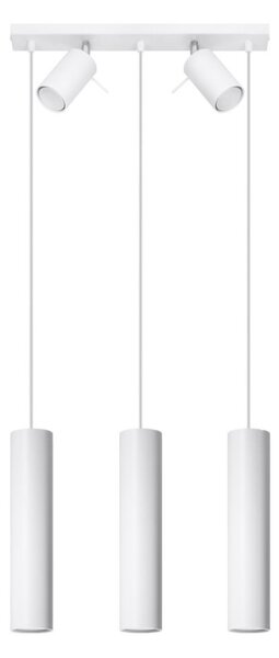 Lampa wisząca RING 3 biały potrójny zwis + 2 reflektory - Sollux Lighting