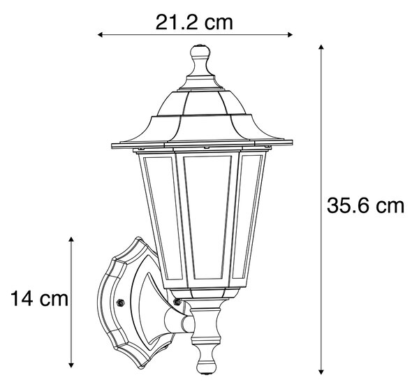 Inteligentna zewnętrzna lampa ścienna czarna IP44 z WiFi ST64 - New Haven